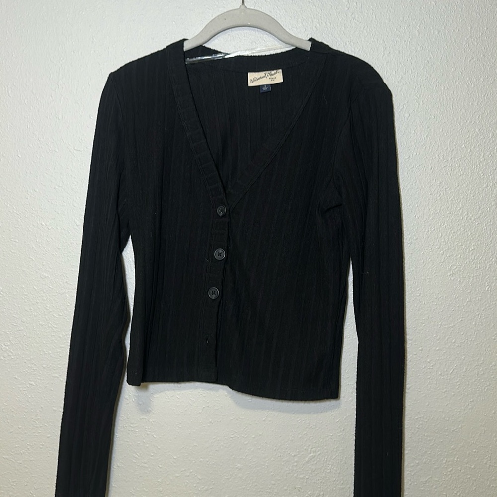 Black button down top